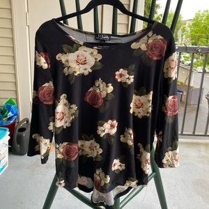 Black Floral Blouse